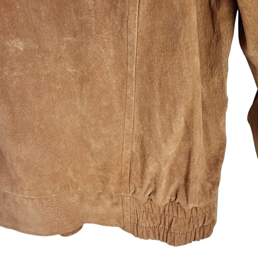 NWT Cezani Men's Genuine Suede Leather Jacket Camel Brown Zip Quilted Lined XL - Picture 7 of 16